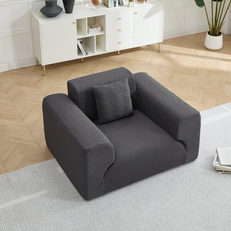 Fauteuil d'appoint 47,24 po, Gris foncé