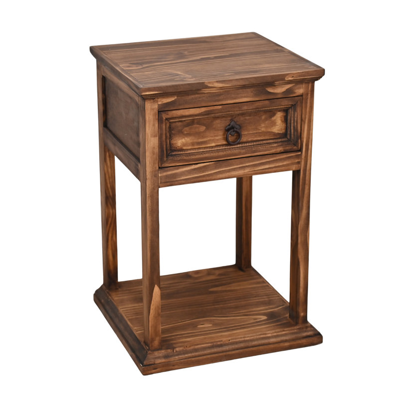 Table de chevet transitionnelle avec rangement pour tiroir Willow Creek, Brun