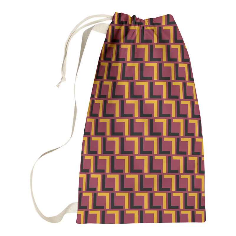 Arizona Fabric Laundry Bag with Handles, Small (29" H x 18" W), Red/Black/Yellow