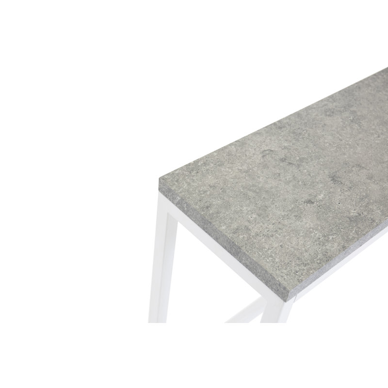 Kumani End Table, White, Concrete