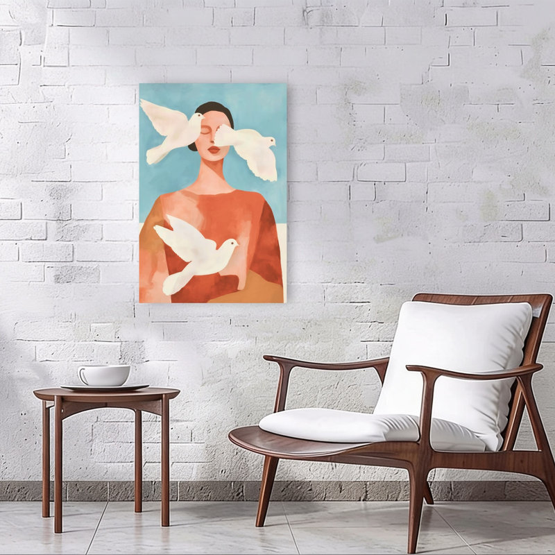«She Will Be Free», art mural élégant et minimaliste moderne, 36" H x 24" W