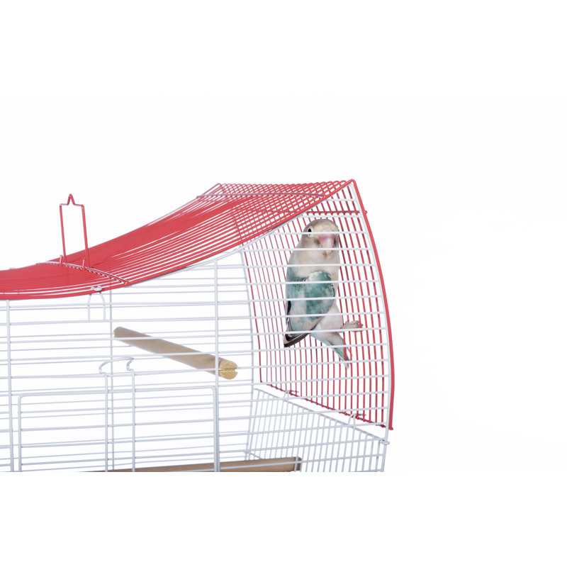 Cage à oiseaux avec perchoir 17,63 po Borst, corail