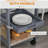 Mobile Rolling Kitchen Island Trolley Serving Cart with Underneath Drawer & Slide-Out Wire Storage Basket, Grey