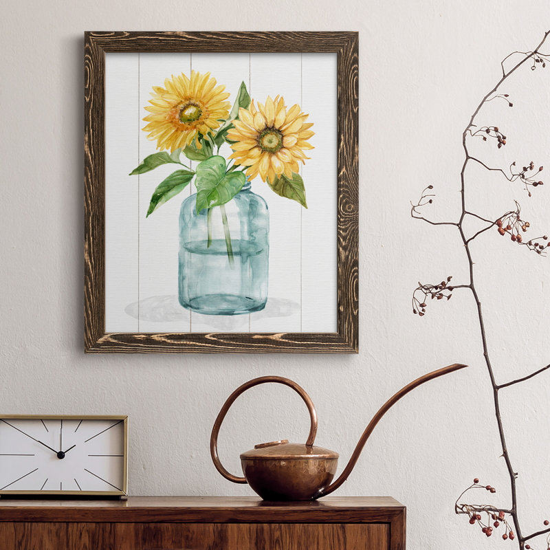 Sunny Day I - cadre photo, impression sur toile, H 44 po x l 31 po x P 1 po, Toile avec cadre noyer