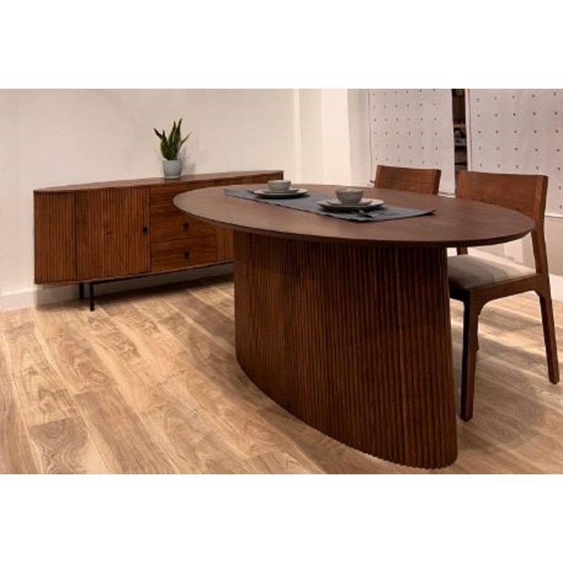 Kedarian Extendable Acacia Oval Dining Table