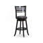 Tabouret pivotant élégant et confortable avec dossier à lattes et siège rembourré