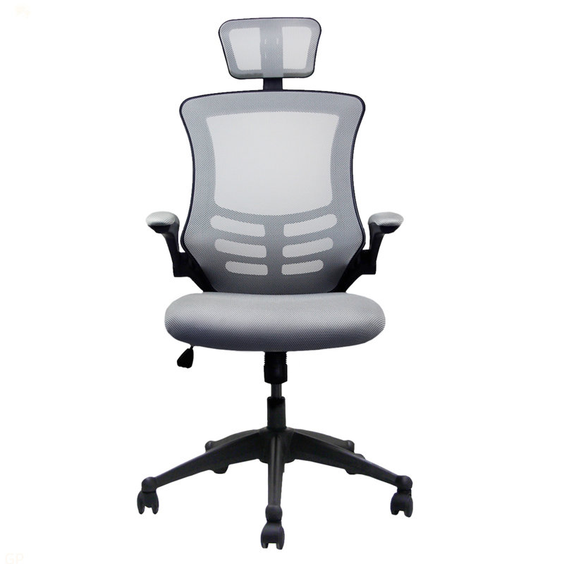 Fauteuil de direction moderne à haut dossier en filet, Argent argent