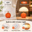 Lampe de table à DEL en céramique de 7 pouces avec abat-jour blanc en forme de champignon pour éclairage de chevet douillet