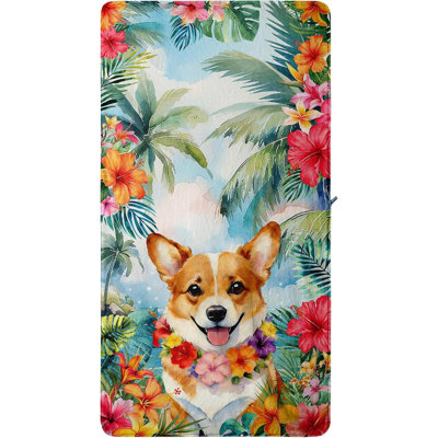 Grande serviette de bain mignonne et mignonne pour chien de 32 po x 63 po de plus, vous recevrez un sac fourre-tout en toile de style plage