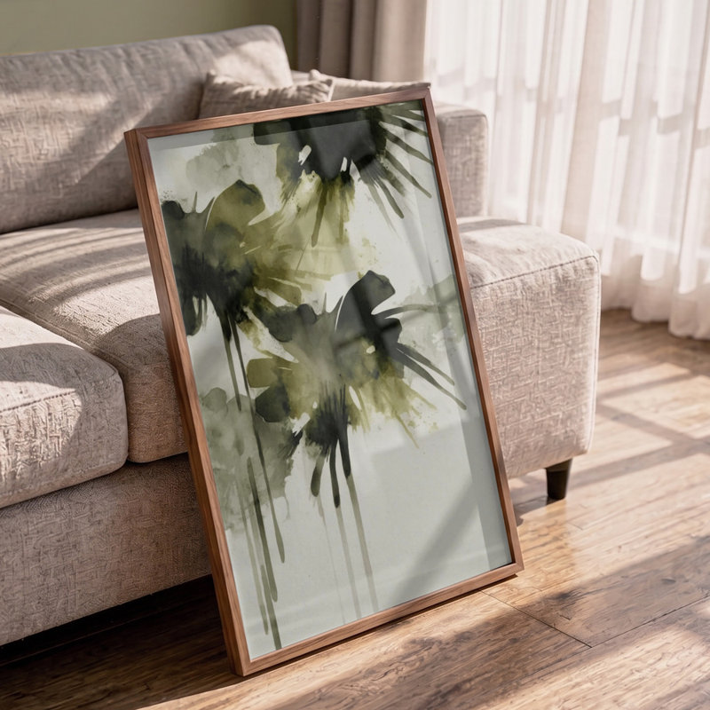 Verdant Echoes by Other Artist, 12 × 18, Framed Canvas, White