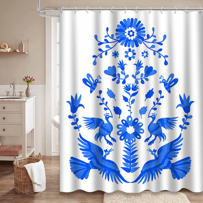 Rideau de douche orange imperméable, rideaux de douche pour la salle de bain avec 12 crochets, L 72 po x l 84 po