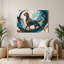 Chiens, art mural bleu en métal Ridgeback-934098871