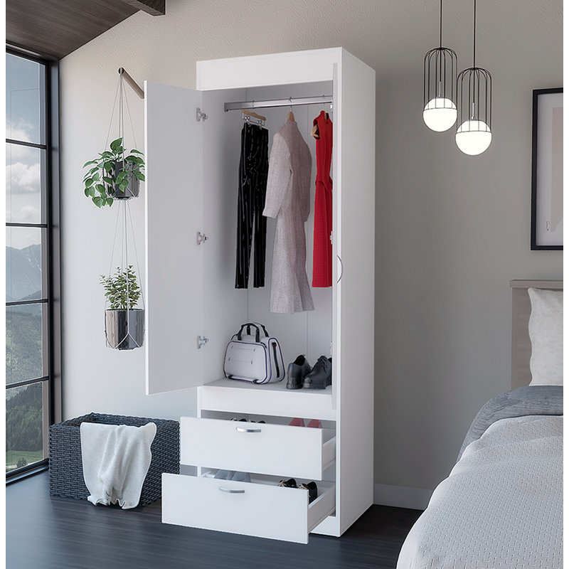 Armoire à deux tiroirs, Blanc