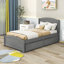 Lit plateforme simple en bois avec deux tiroirs-231465658
