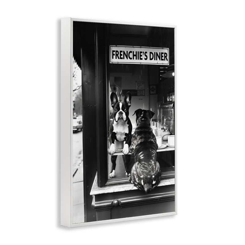 Giclée encadrée de Frenchie's Diner, vue par Annabelle Hall, H 24 po x l 16 po, Estampe numérique Farmhouse