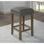 Ensemble de table de salle à manger 4 pièces avec 3 tabourets, table rectangulaire en bois massif gris classique, 64 comptoirs de bar de cuisine larges, sièges rembourrés avec garniture cloutée, prise USB
