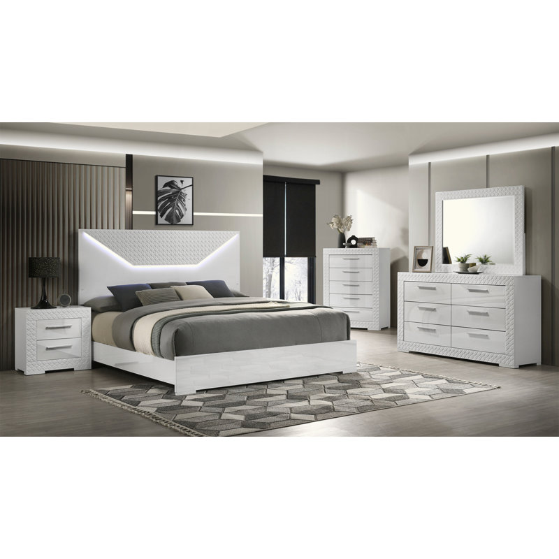 Miroir de style moderne en bois blanc