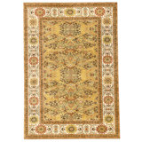 Hand Knotted Wool Area Rug in Camel And Ivory