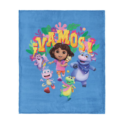 Jeté Dora the Explorer Vamos Touch, peluche ultra douce, molleton douillet, 50 x 60 pouces