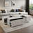 Rectangular Sliding Top Coffee Table With 2 Drawers And 2 Hidden Storage Compartments-1182720498