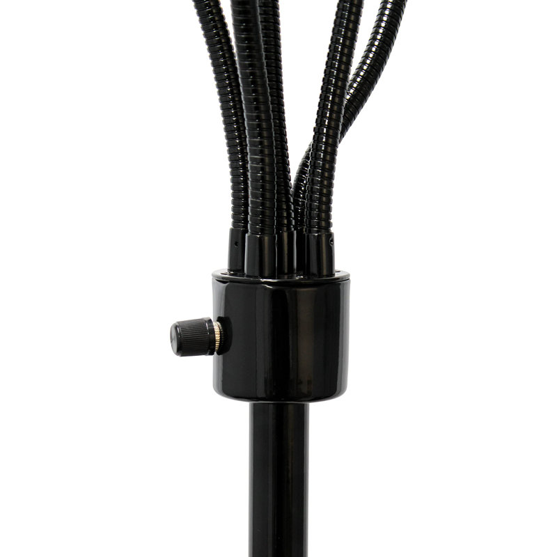 Simple Designs 67" Contemporary Multi Head Medusa 5 Light Adjustable Gooseneck Floor Lamp, White, Black