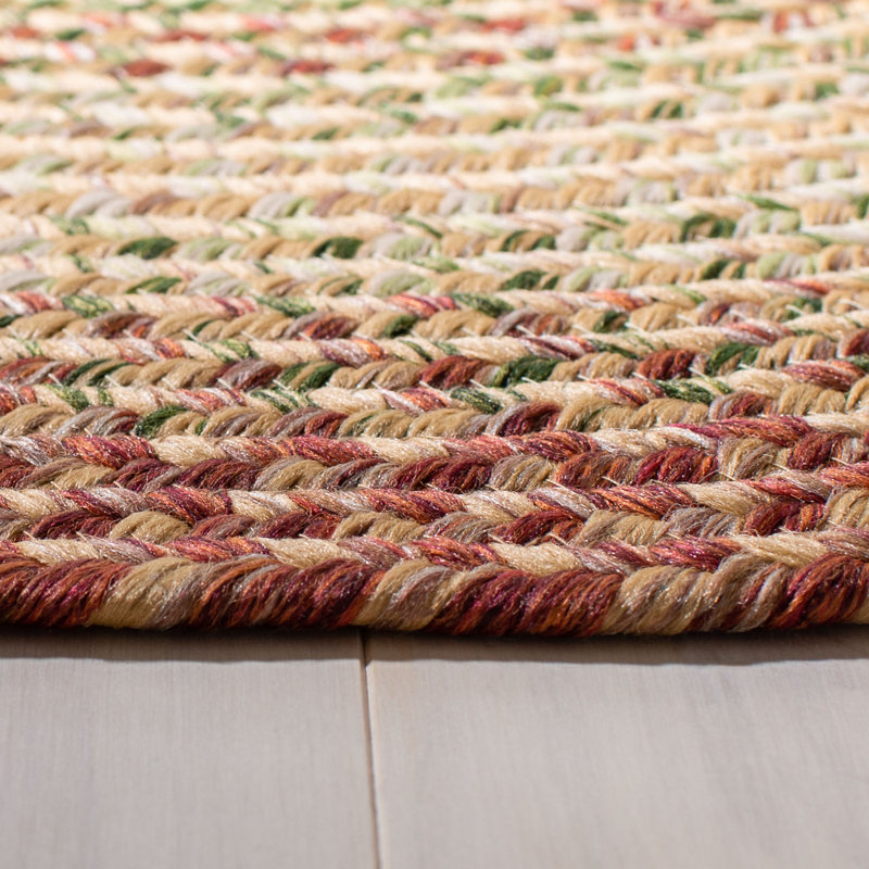 Tapis d'intérieur / extérieur géométrique tissé à la main Georgina, Demi-lune de 2 pi x 4 pi