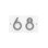 Floating Stand-Off 2-Number Horizontal Sign, White /W/ Silver Modern Font Numbers