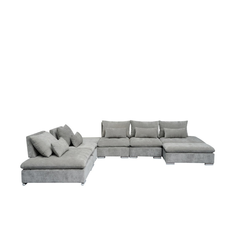 Baseler Upholstered U-Shaped Sectional Reversible, Gray