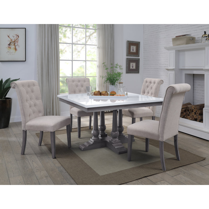 Edwardsville Faux Marble Top Dining Table