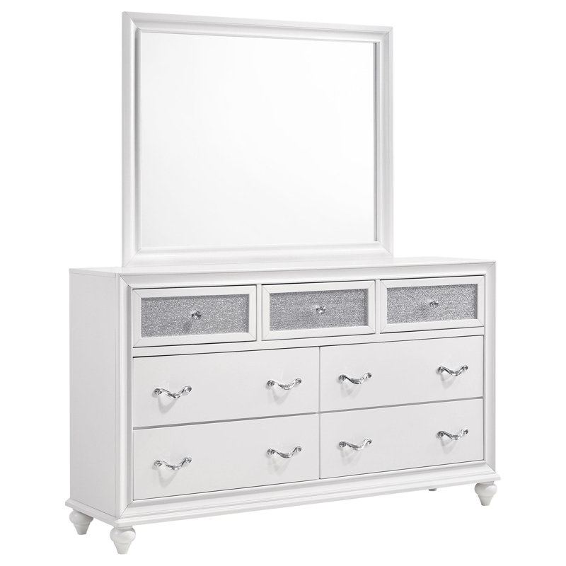 Miroir de commode Mildred, Blanc