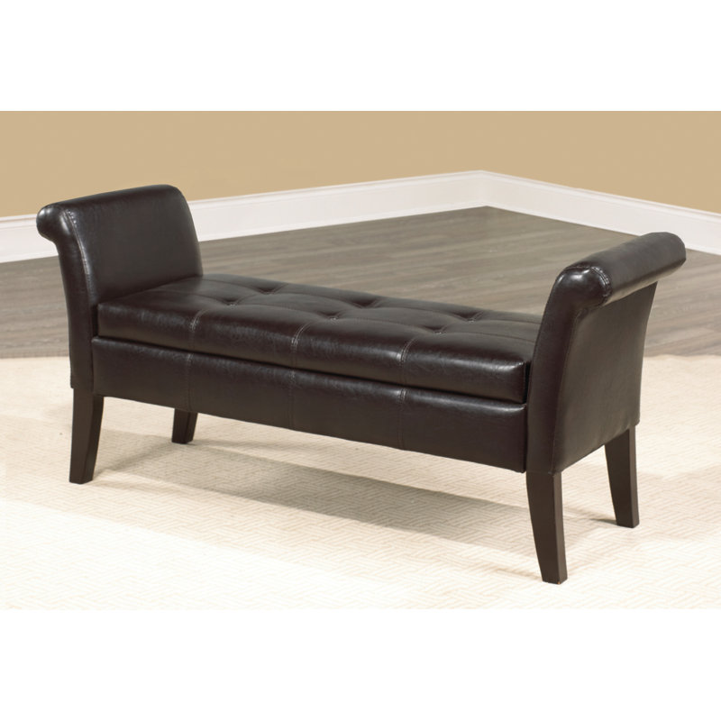 Banc de rangement rembourré Flippo, Espresso