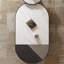 Blanc / noir microlite + table basse ovale en bois manufacturé