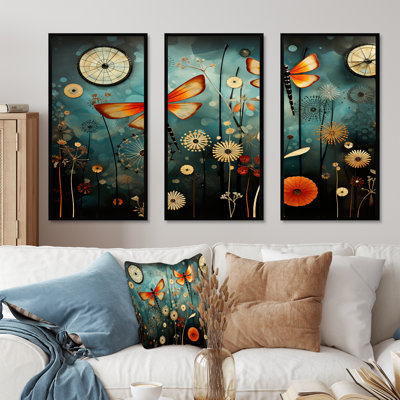 Dragonflies In The Meadow - Insects & Bugs Wall Art