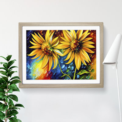 XH1022-8589X Sunflower Painting Vol.2 Abstract 1 Piece Single Picture Frame Wall Art
