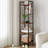 Everlene Bookshelf, Book Shelf, Industrial Bookcase with 2 Hooks, Coner Shelf Storage Organizer for Home Office, Living Room, Bedroom, Kitchen-1185652453-1194000911