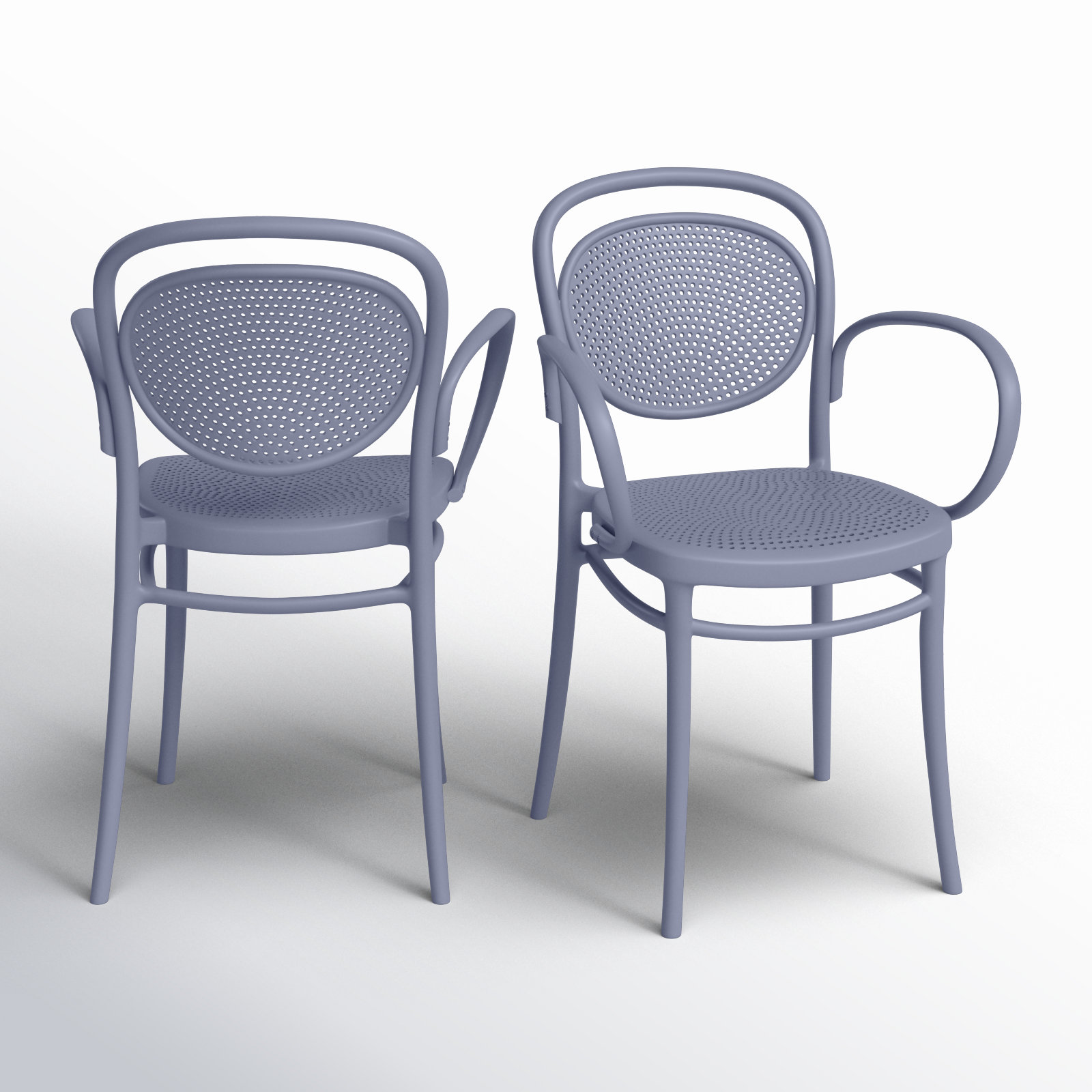 Farrah Stackable Patio Armchair, Dark Gray