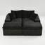 Chaise longue double en velours tortue noire, canapé paresseux multifonctionnel avec éponge entièrement compressée, pouvant être agencée côte à côte ou face à face-1562061138