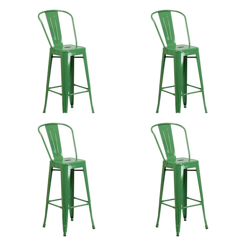 Cazzie Counter Stool with Metal Frame, Light Green