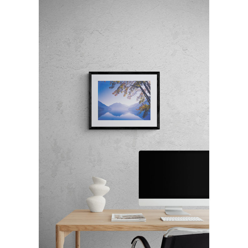 Autumn Afternoon Crescent Lake Framed Photographic Print Canvas, 16" H x 20" W, Black Framed Paper