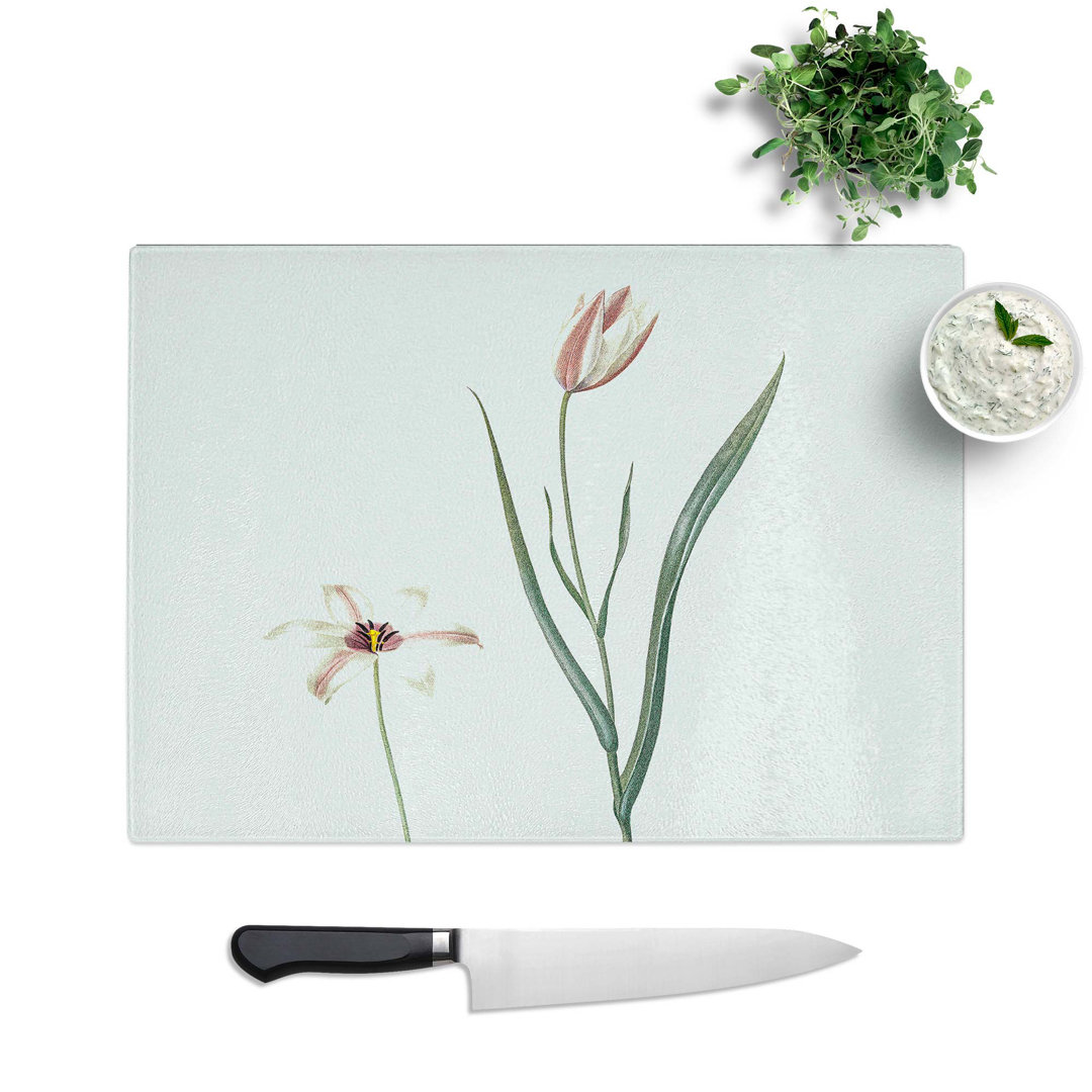 Glass Lady Tulip Flowers by Pierre-Joseph Redoute Chopping Board