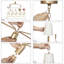 Suspension à 5 lumières dorées en forme de roue avec abat-jour blanc en tissu pour îlot de cuisine, compatible avec tous les plafonds.