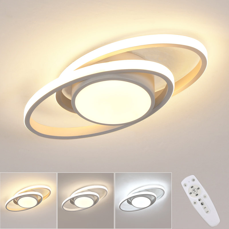  Double Circle Dimmable LED Flush Mount, White