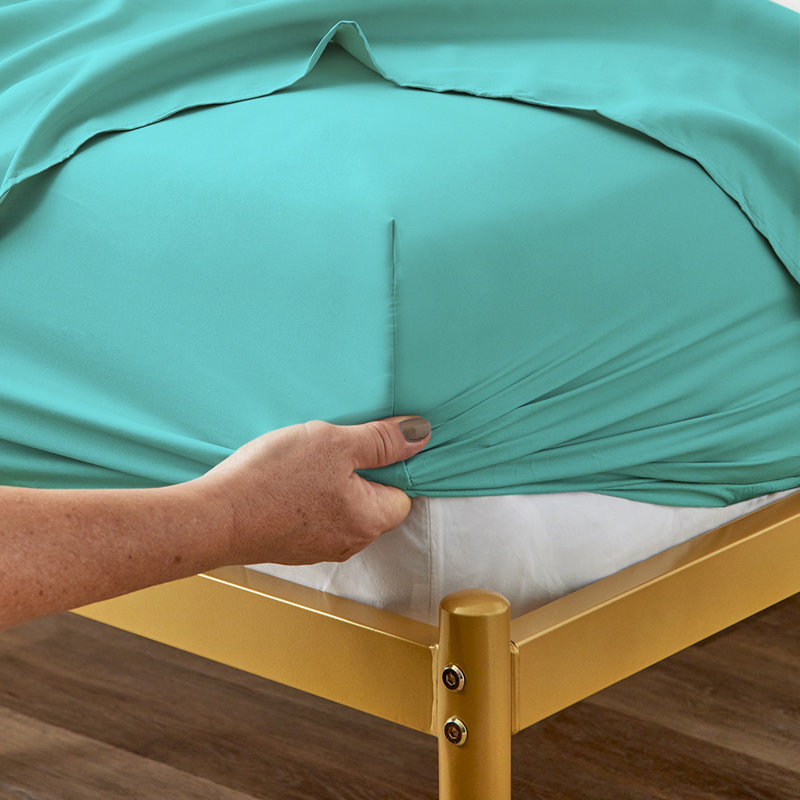 Cream Twin XL Organic Bamboo Cotton Microfiber Bed Sheet Set