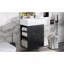 Meuble-lavabo de 20 po avec lavabo en céramique, porte à motif de losanges, poignées dorées et tablettes de rangement latérales - petit cabinet moderne avec barre à serviettes, fabrication en panneau de fibres à densité moyenne, assemblage requis-1223242909