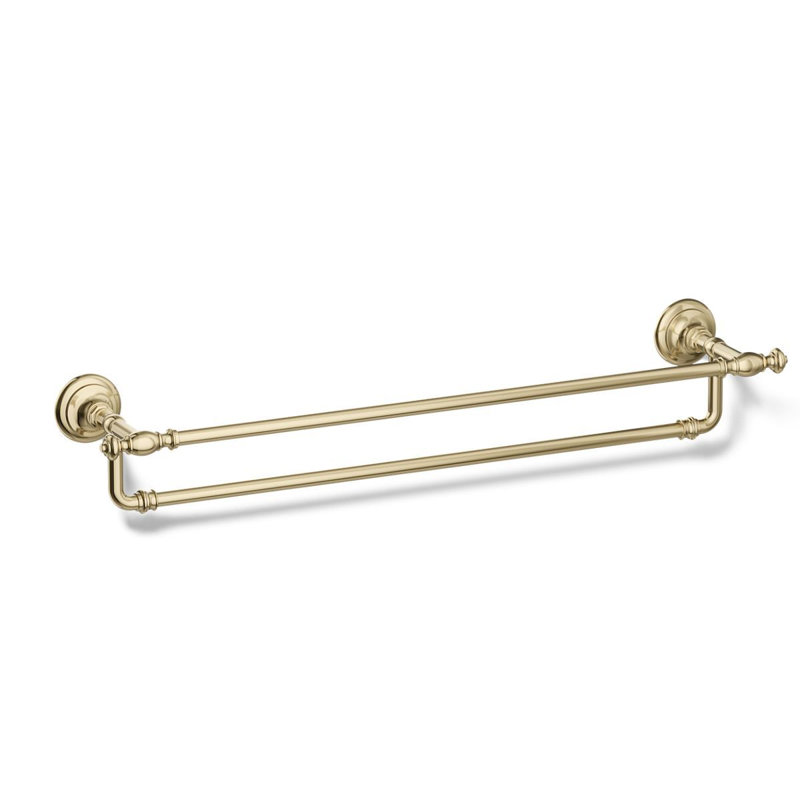 Artifacts® Double 24" Wall Mounted Towel Bar, Vibrant French Gold