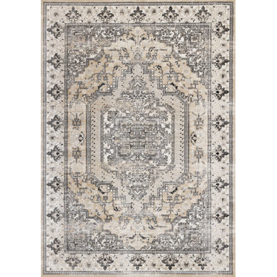 Tapis traditionnel beige Ishant