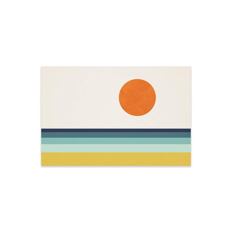 «Abstract Landscape Sun Sea Beach I» par EmcDesignLab - impression non encadrée, H 16 po x l 24 po x P 0,25 po