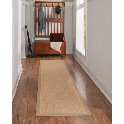 Nannette Handmade Dark Beige Berber with Beige Cotton Border Made in the USA Area Rug