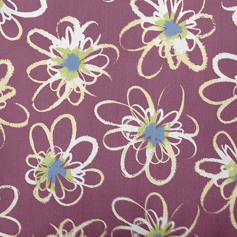 Housse et insert de coussin d'extérieur carré Botanical Blooms, 20 po x 20 po, Mauve