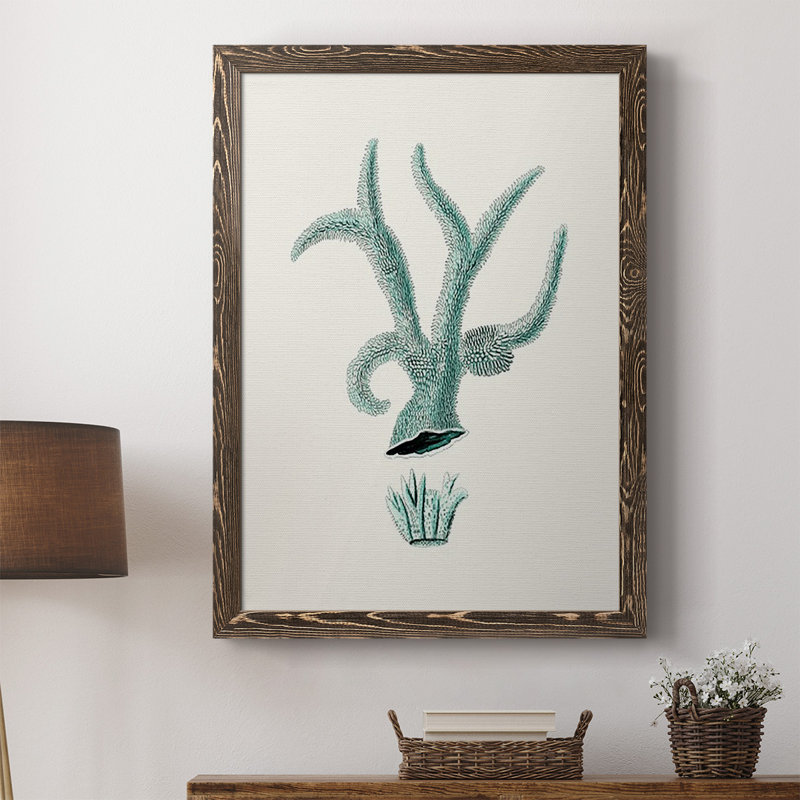 «Alarica Antique Coastal Coral», reproduction d'art sur toile encadrée, Noyer, H 43,5 po x l 31,5 po x P 1 po